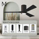 Atlas Irene-3HLK 60 inch Textured Bronze with Matte Black Blades Flush Mount Paddle Fan